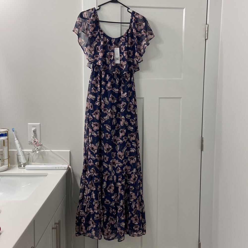 Donna Morgan Floral Off-the-Shoulder Dress